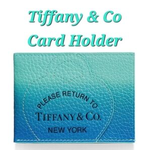 Tiffany & Co Leather Blue Ombre Card Holder NEW
